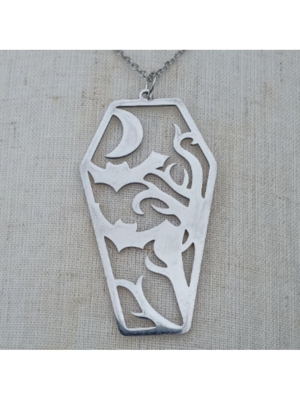 ❤️ 2/$20 Gothic Moon Bats Witchy Stainless Steel Necklace